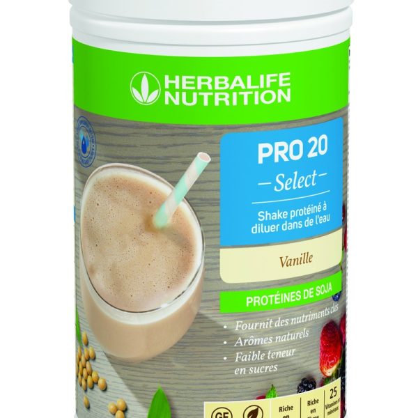 PRO 20 Select - Shake protéiné à diluer dans de l'eau Vanille 630 g
